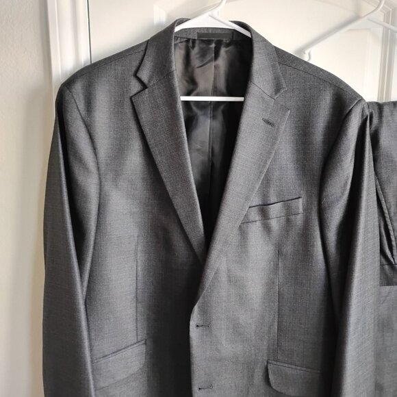 Men's Kenneth Cole Reaction Techni-Cole 2 Pc Suit Gray 44R Pants 37W 28.5 Inseam - Picture 4 of 11